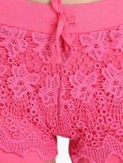 Kotty Women Pink Self Design Regular Fit Regular Shorts