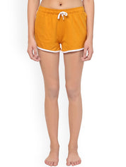 Kotty Women Coral Yellow Solid Lounge Shorts KTTSLEEPSHORTS194