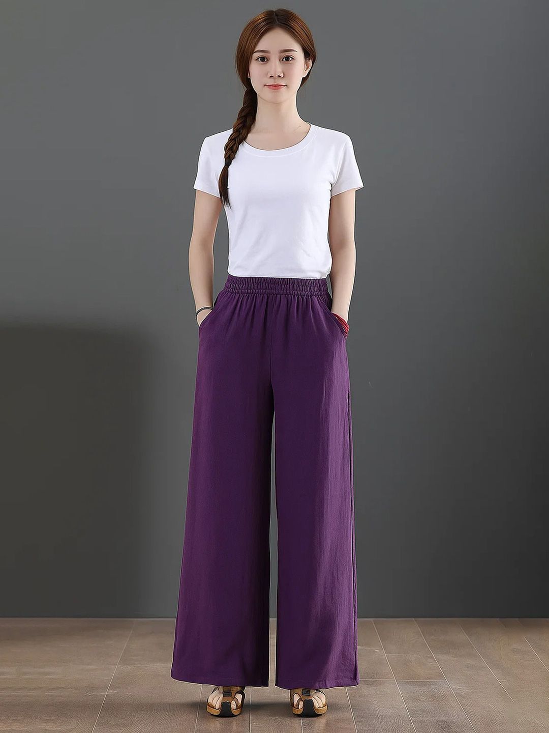 Kotty Women Relaxed Straight Leg High-Rise Pleated Trousers
