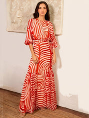 Kotty Print Crepe Fit & Flare Maxi Dress