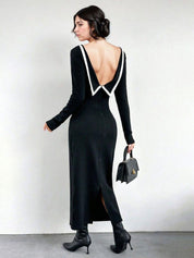 Kotty Women Bodycon Boat Neck Maxi Dress