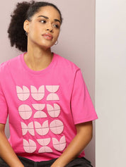 Kotty Geometric Printed Oversized T-shirt