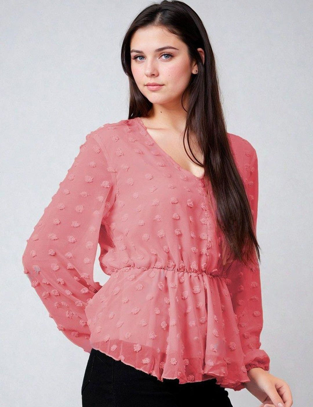 Kotty Women Solid V-Neck Top