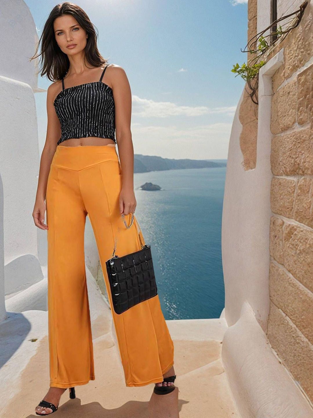 Kotty Women Solid Mid-Rise Regular Fit Trousers