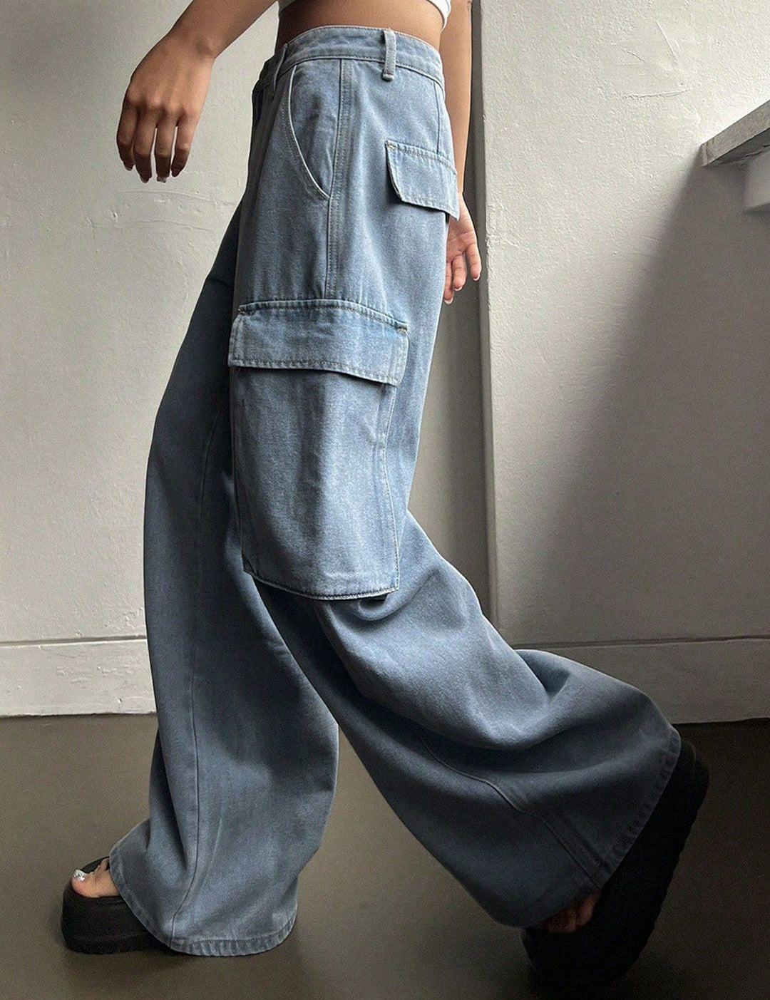 Kotty Women Cotton Blue Bootcut High-Rise Stretchable Jeans