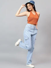 Kotty Women Straight Fit High-Rise Stretchable Jeans