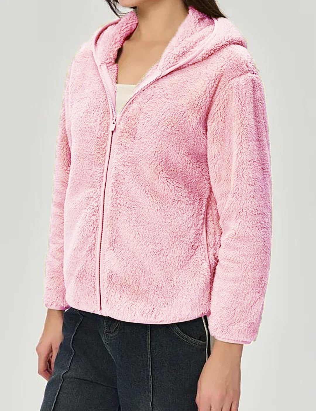 Kotty Women Hooded Self Design Open Front Jacket