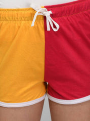 Kotty Women Colourblocked Yoga Sports Shorts 