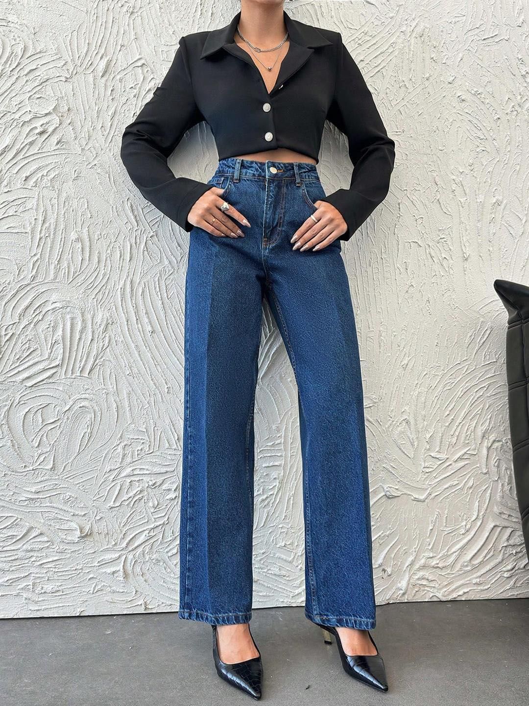 Kotty Women Straight Fit High-Rise Stretchable Jeans