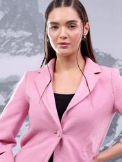 Kotty Women Notched Lapel Collar Longline Overcoat