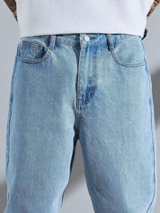 Kotty Men Straight Fit Low-Rise Light Fade Stretchable Jeans