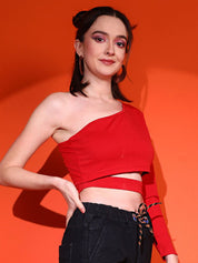 Kotty Women Solid One Shoulder Top