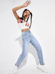 Kotty Women Straight Fit High-Rise Stretchable Jeans