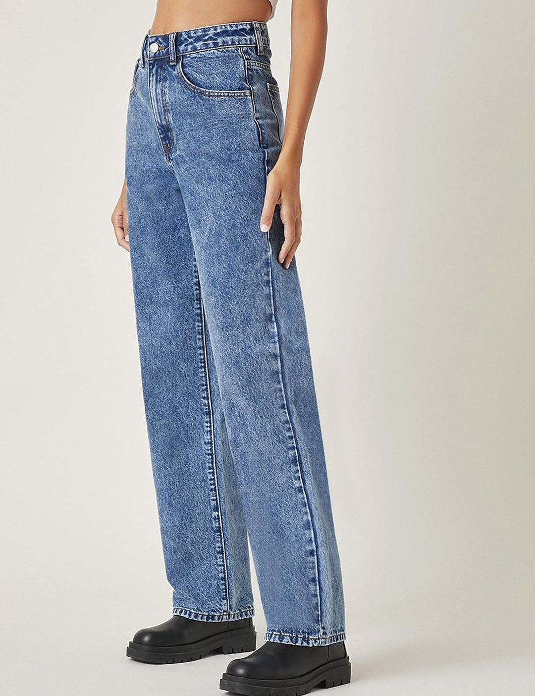 Kotty Women Pack Of 2 Jean Straight Fit High-Rise Light Fade Stretchable Jeans