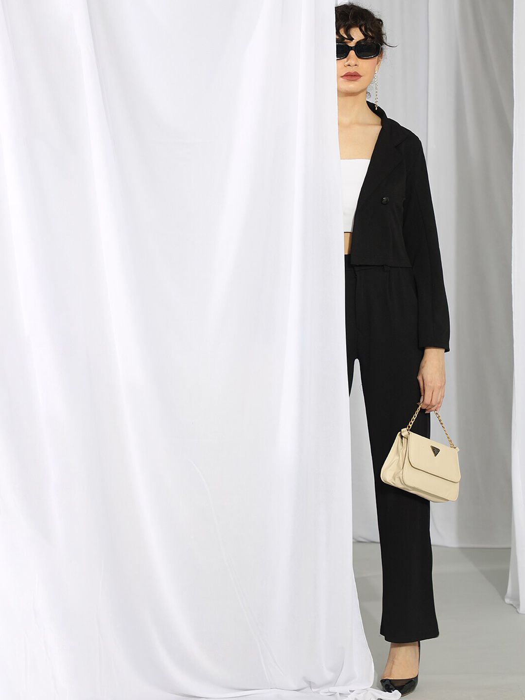 KOTTY BIZwear Basics Notched Lapel Collar Blazer With Trousers