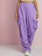 Kotty Women Relaxed Loose Fit High-Rise Cargos