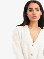 Kotty Women Ribbed V-Neck Cardigan