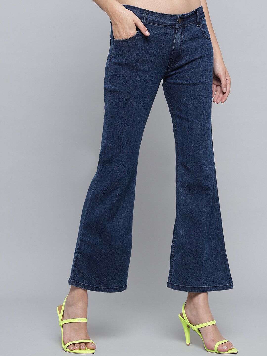 Kotty Women Blue Jean Flared Low-Rise Stretchable Jeans