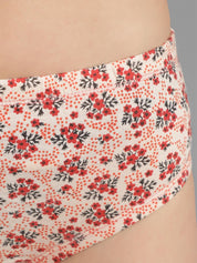 Kotty Women Pack Of 3 Floral Printed Cotton Hipster Briefs