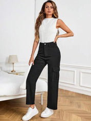 Kotty Women Black Jean Straight Fit High Rise Clean Look Stretchable Jeans