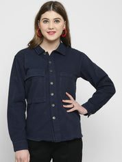 Kotty Women Blue Solid Tailored Jacket