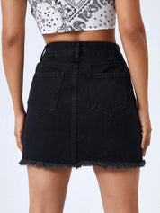 Kotty Denim Mini Pencil Skirt
