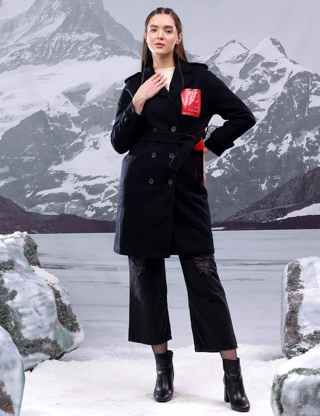 Kotty Notched Lapel Single-Breasted Overcoat