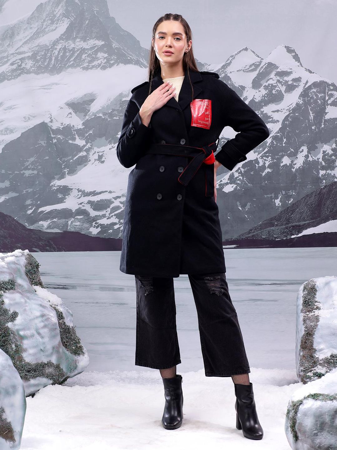 Kotty Notched Lapel Single-Breasted Overcoat