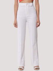 KOTTY BIZwear Women Relaxed Straight Leg Straight Fit High-Rise Easy Wash Trousers