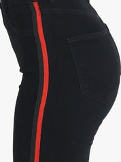 Kotty Women Black Skinny Fit High-Rise Slash Knee Jeans