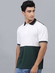 Kotty Colourblocked Polo Collar Cotton T-shirt