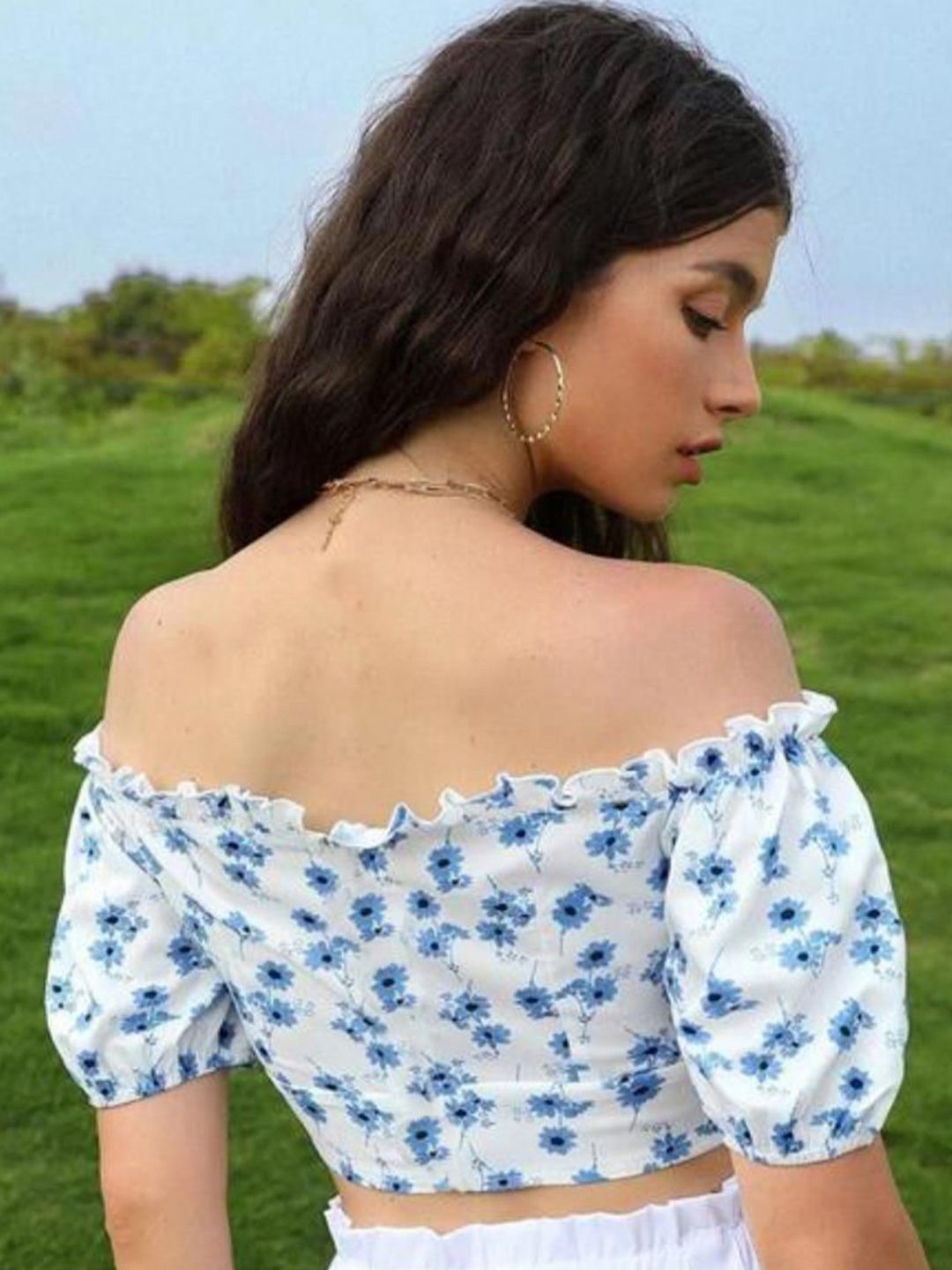 Kotty Women Floral Off-Shoulder Crop Top