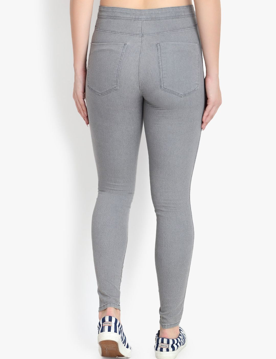 Kotty Women Grey Skinny Fit High-Rise Clean Look Stretchable Jeans