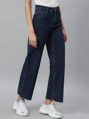 Kotty Women Blue Flared High-Rise Clean Look Jeans