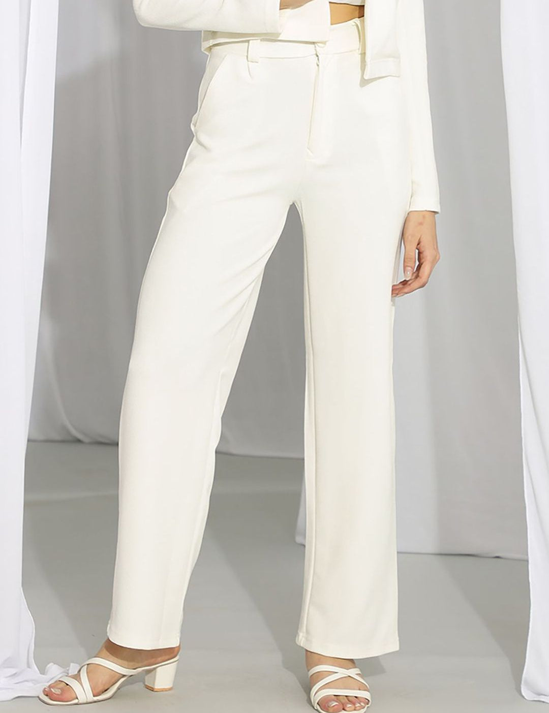 KOTTY BIZwear Women High-Rise Easy Wash Regular Trousers