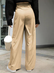 KOTTY Basics Women Straight Fit High-Rise Pleated Parallel Trousers