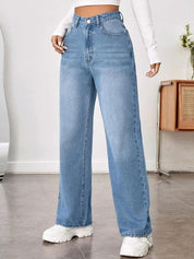 Kotty Women Jean Wide Leg Heavy Fade High-Rise Stretchable Jeans