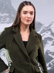 Kotty Women Notched Lapel Cotton Single-Breasted Overcoat