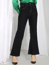 Kotty Women Black Bootcut High-Rise Stretchable Jeans