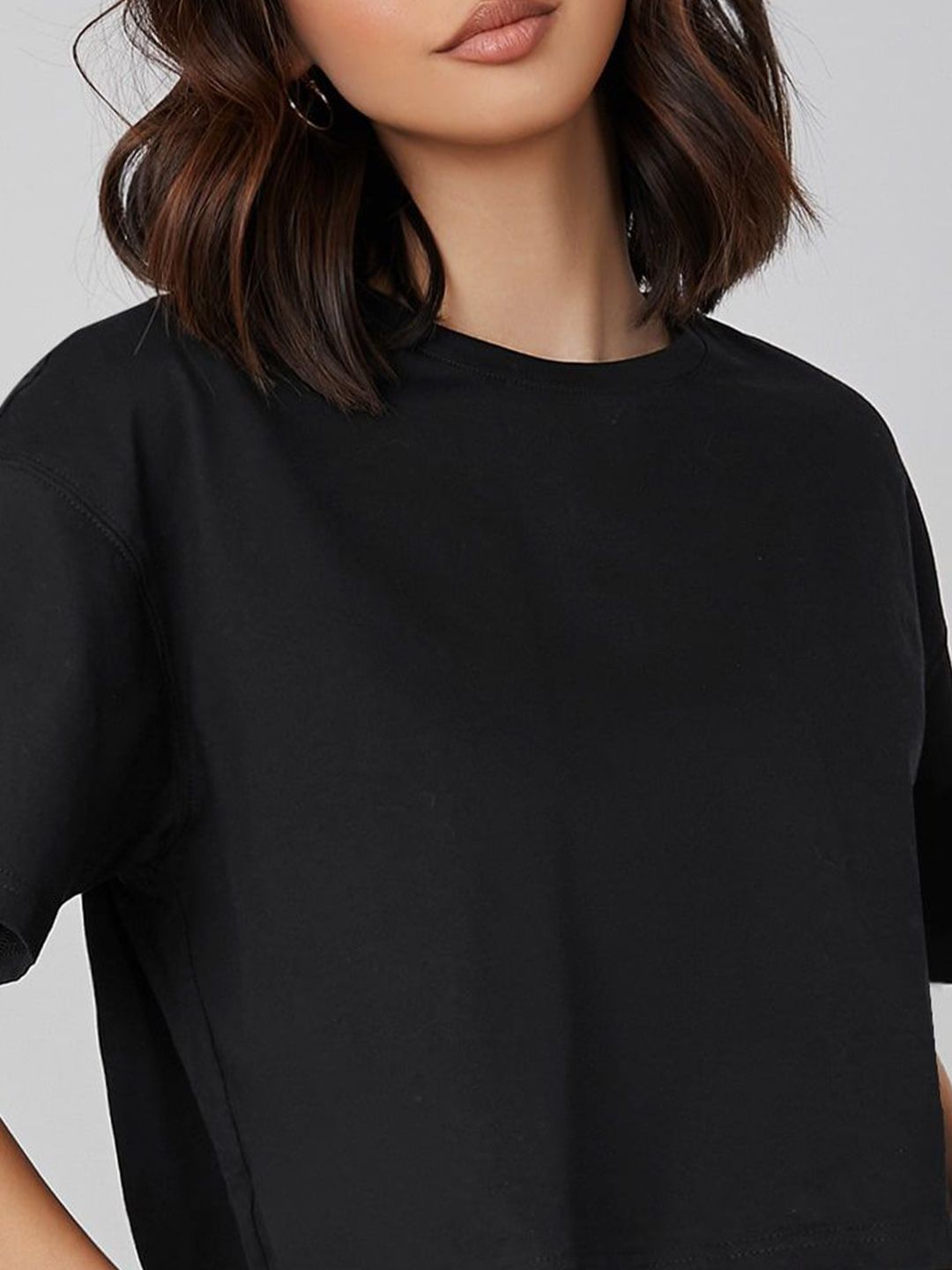 Kotty Round Neck Cotton Oversized T-shirt