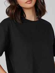 Kotty Round Neck Cotton Oversized T-shirt