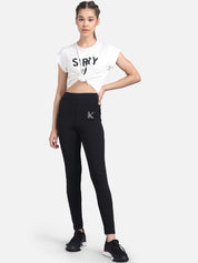 Kotty Women Black & White Printed Tights