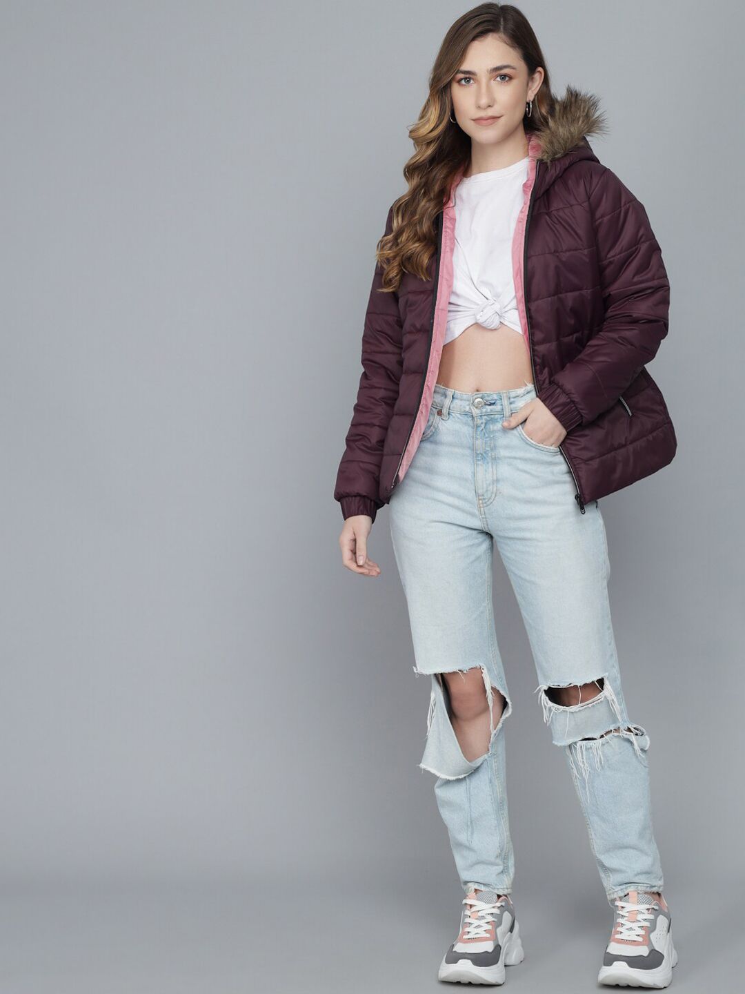 Kotty Women Purple Lightweight Padded Jacket