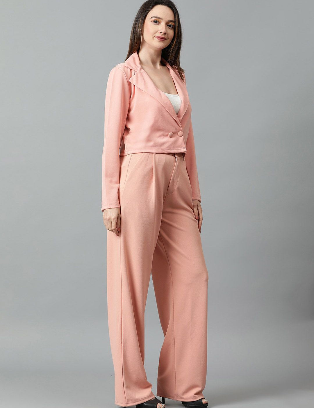 KOTTY BIZwear Basics Notched Lapel Collar Coat With Trousers