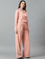 KOTTY BIZwear Basics Notched Lapel Collar Coat With Trousers