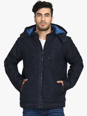 Kotty Men Navy Blue Solid Lightweight Puffer Jacket