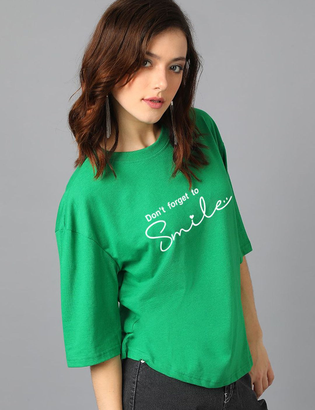 Kotty Typography Printed Oversized T-shirt