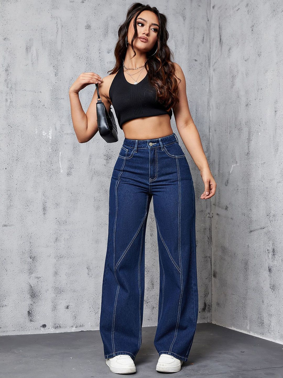 Kotty Women Straight Fit High-Rise Cotton Stretchable Jeans