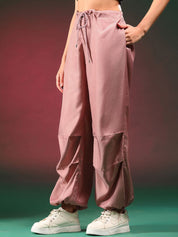 Kotty Women Solid Relaxed Loose Fit High-Rise Easy Wash Trousers