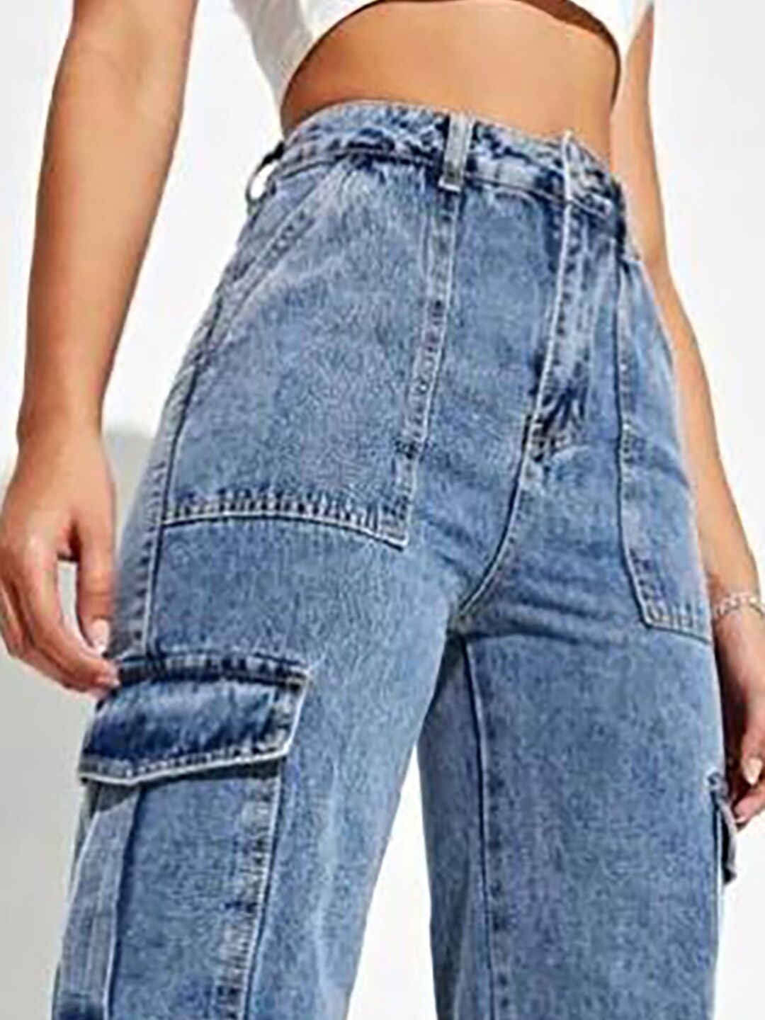 Kotty Women Blue Jean Straight Fit High-Rise Stretchable Jeans